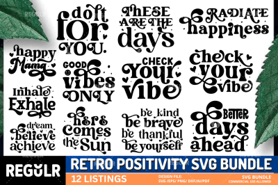 Retro Positivity SVG Bundle