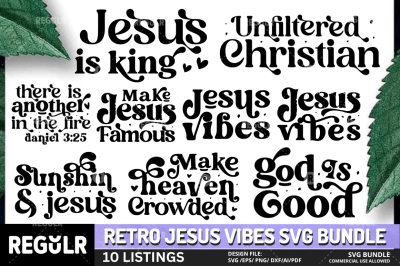 Retro Jesus Vibes Svg Bundle