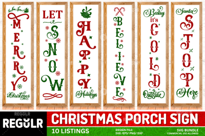 Christmas Porch Sign svg Bundle