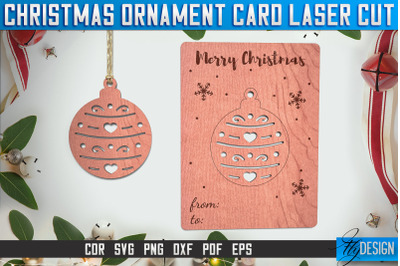 Christmas Ornament Card Laser Cut SVG | Christmas Laser Cut SVG Design