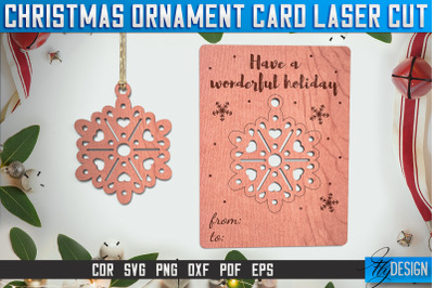 Christmas Ornament Card Laser Cut SVG | Christmas Laser Cut SVG Design