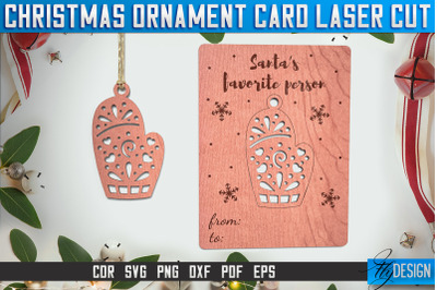 Christmas Ornament Card Laser Cut SVG | Christmas Laser Cut SVG Design