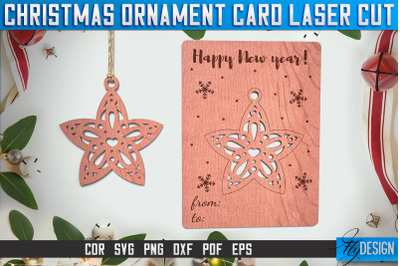 Christmas Ornament Card Laser Cut SVG | Christmas Laser Cut SVG Design