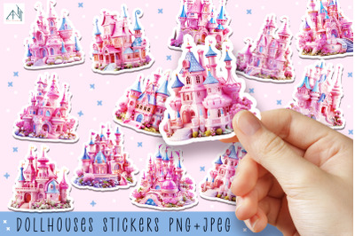 Pink Dollshouses stickers |Png/Jpeg Print and cut