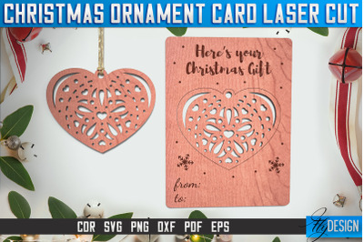 Christmas Ornament Card Laser Cut SVG | Christmas Laser Cut SVG Design