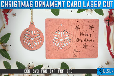 Christmas Ornament Card Laser Cut SVG | Christmas Laser Cut SVG Design