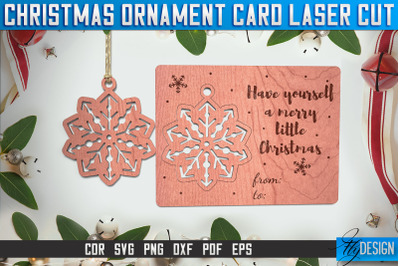 Christmas Ornament Card Laser Cut SVG | Christmas Laser Cut SVG Design