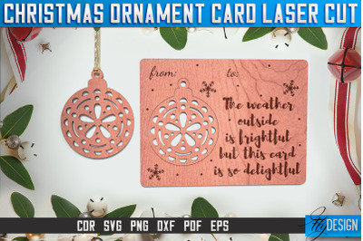 Christmas Ornament Card Laser Cut SVG | Christmas Laser Cut SVG Design