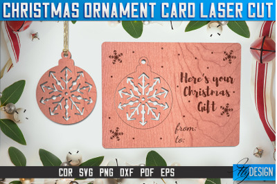 Christmas Ornament Card Laser Cut SVG | Christmas Laser Cut SVG Design