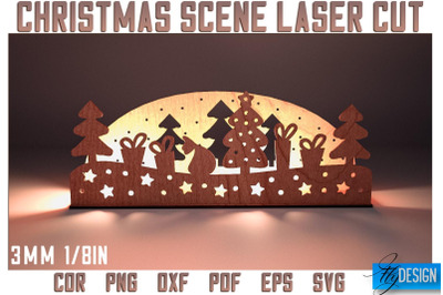 Christmas Scene Laser Cut SVG | Christmas Laser Cut SVG Design