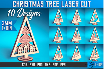 Christmas Tree Laser Cut SVG | Christmas Laser Cut SVG Design | CNC Fi