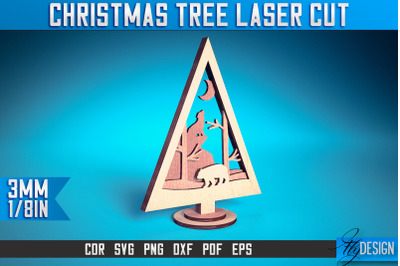 Christmas Tree Laser Cut SVG | Christmas Laser Cut SVG Design | CNC Fi