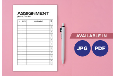 Assignment planner printable planifier digital template art