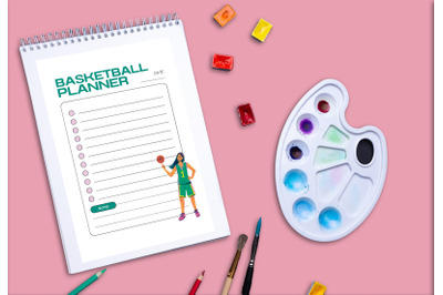 Basketball planner printable planifier digital template art