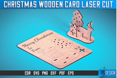 Christmas Wooden Card Laser Cut SVG | Christmas Laser Cut SVG Design |