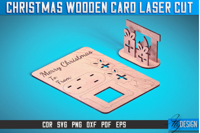 Christmas Wooden Card Laser Cut SVG | Christmas Laser Cut SVG Design |