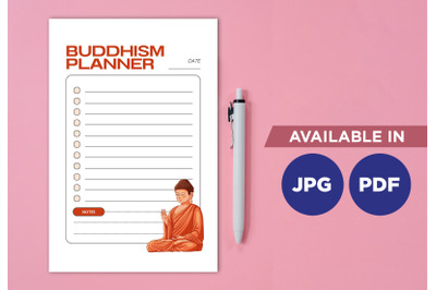 Buddhism planner printable planifier digital template art