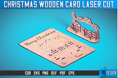 Christmas Wooden Card Laser Cut SVG | Christmas Laser Cut SVG Design |