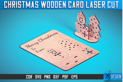 Christmas Wooden Card Laser Cut SVG | Christmas Laser Cut SVG Design |