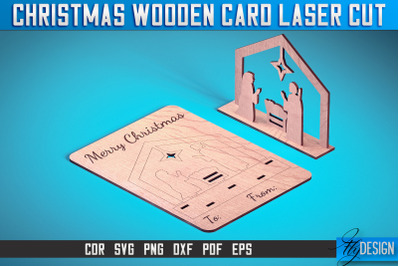 Christmas Wooden Card Laser Cut SVG | Christmas Laser Cut SVG Design |