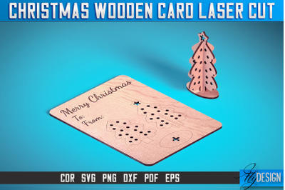 Christmas Wooden Card Laser Cut SVG | Christmas Laser Cut SVG Design |