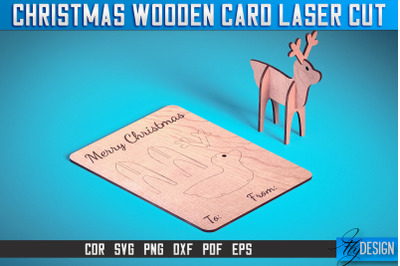 Christmas Wooden Card Laser Cut SVG | Christmas Laser Cut SVG Design |