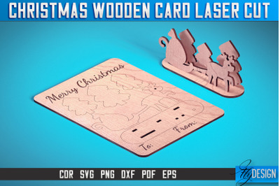 Christmas Wooden Card Laser Cut SVG | Christmas Laser Cut SVG Design |