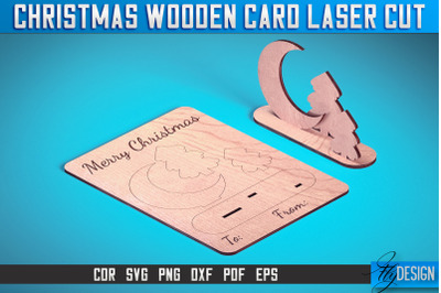 Christmas Wooden Card Laser Cut SVG | Christmas Laser Cut SVG Design |