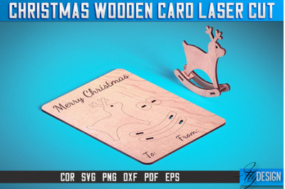 Christmas Wooden Card Laser Cut SVG | Christmas Laser Cut SVG Design |