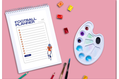 Football planner printable planifier digital template art