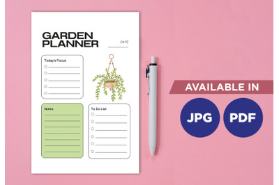 Garden planner printable planifier digital template art