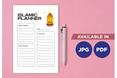 Islamic planner printable planifier digital template art