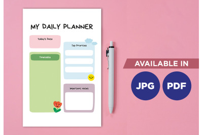 Kawaii planner printable planifier digital template art