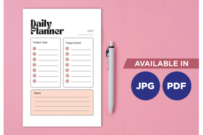 Pink daily planner printable planifier digital template art