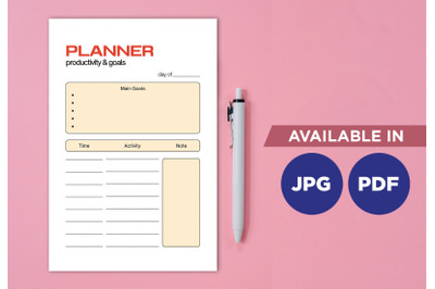 Productivity planner printable planifier digital template art
