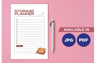 Storage planner printable planifier digital template art