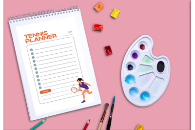 Tennis planner printable planifier digital template art