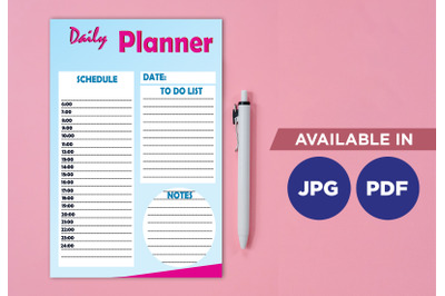 Daily planner printable planifier digital template art