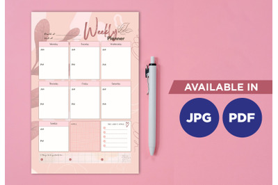 Aesthetic planner printable planifier digital template art