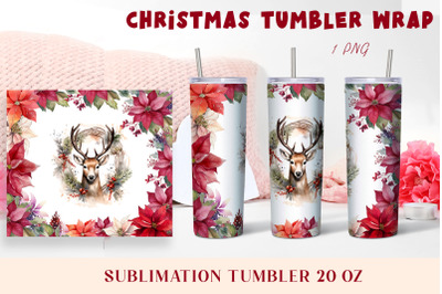 Winter tumbler wrap design Christmas deer tumbler