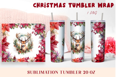 Winter tumbler wrap design Christmas deer tumbler