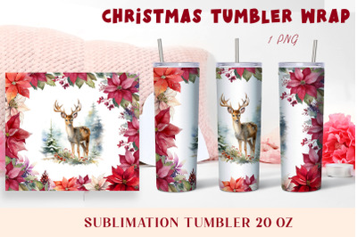 Winter tumbler wrap design Christmas deer tumbler