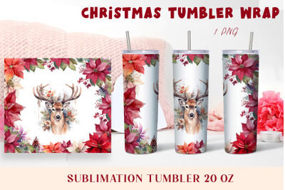 Winter tumbler wrap design Christmas deer tumbler