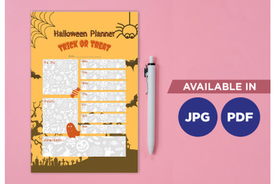 Halloween planner printable planifier digital template art