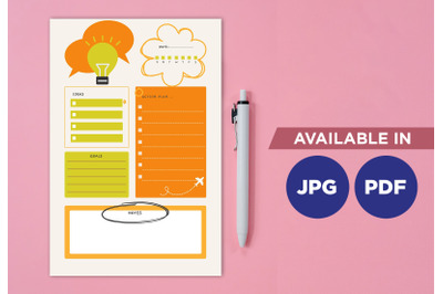 Idea planner printable template paper sheet