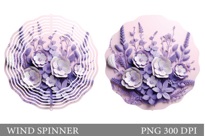 3D Flowers Wind Spinner Sublimation. Flowers Spinner Design