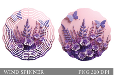 3D Flowers Spinner Sublimation. 3D Butterfly Spinner Design