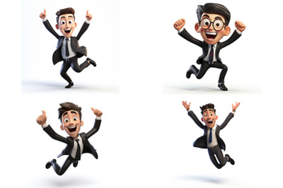 3d illustration of happy man working, office concept character isolate