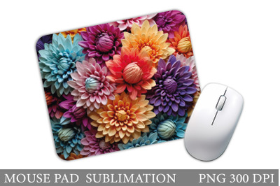 Flowers Mouse Pad Sublimation. 3D Flowers Mouse Pad