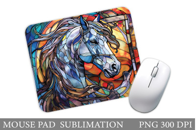 Stained Glass Horse Mouse Pad. Horse Mouse Pad Sublimation